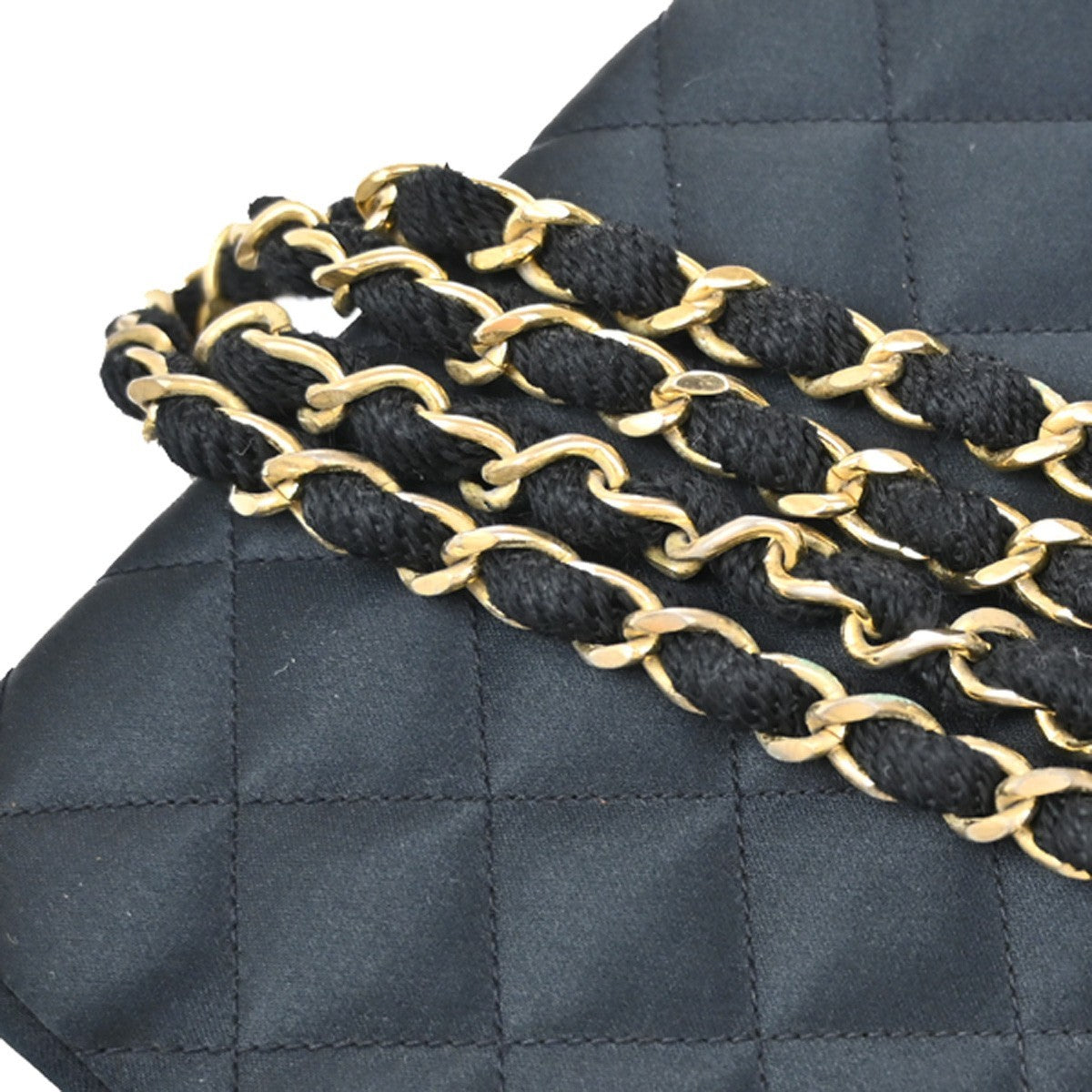 CHANEL CC Mini Matelasse Chain Shoulder Bag Satin Black GHW Vintage 648RL403