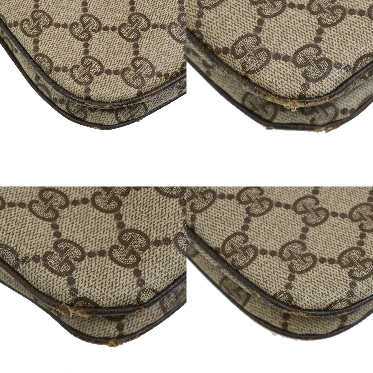 GUCCI GG Pattern Sherry Shoulder Bag PVC Leather Brown Beige GHW Italy 04DA034