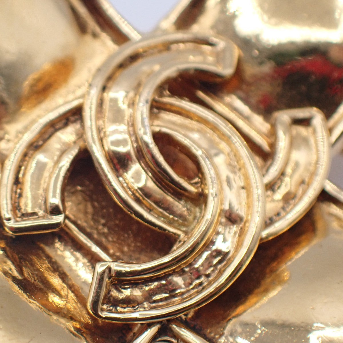 CHANEL CC Logo Cross Chain Long Necklace Pendant 94P Gold France Vintage 53RL935