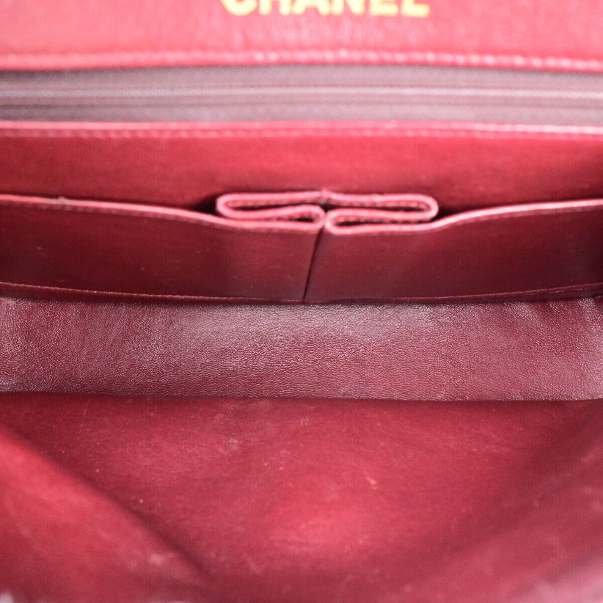 CHANEL CC Matelasse 25 Double Flap Chain Shoulder Bag Leather Black GD 318RJ940