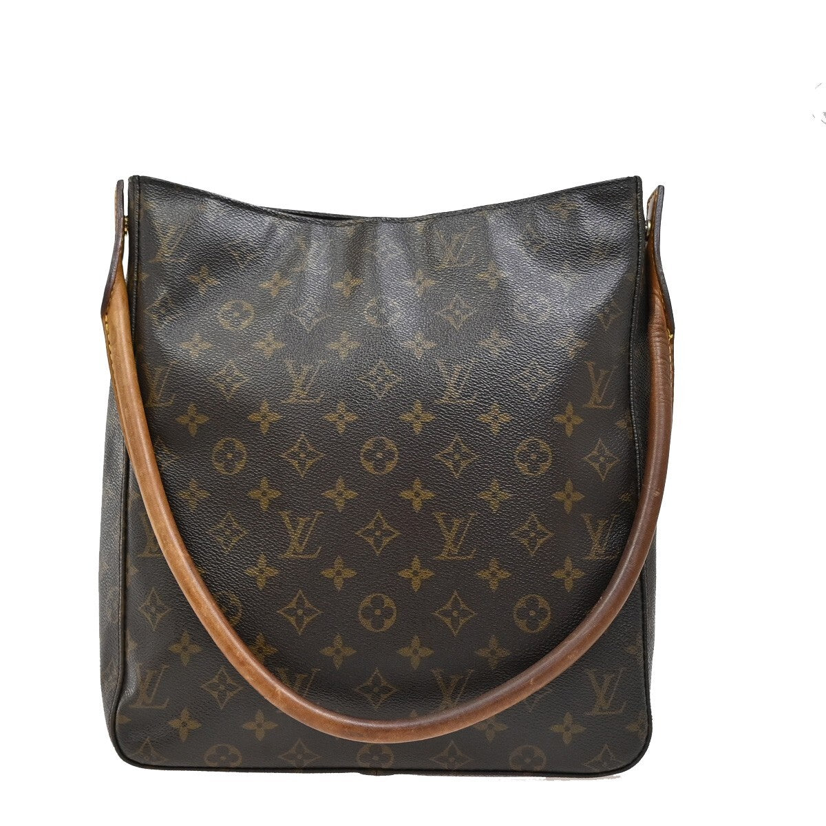 LOUIS VUITTON Logo Looping GM Shoulder Bag Monogram Leather Brown M51145 64EE288
