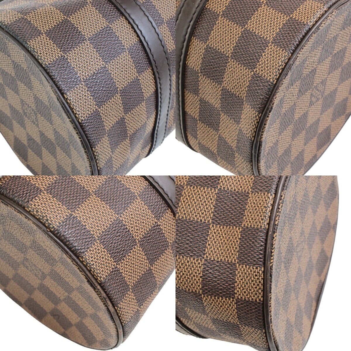 LOUIS VUITTON Papillon PM Hand Bag Damier Ebene Leather Brown N51304 77FB509