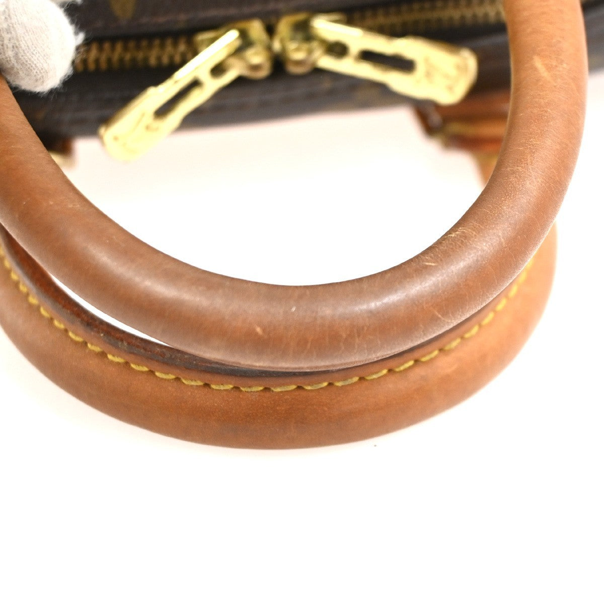 LOUIS VUITTON LV Logo Trouville Hand Bag Monogram Leather Brown M42228 86ZA185