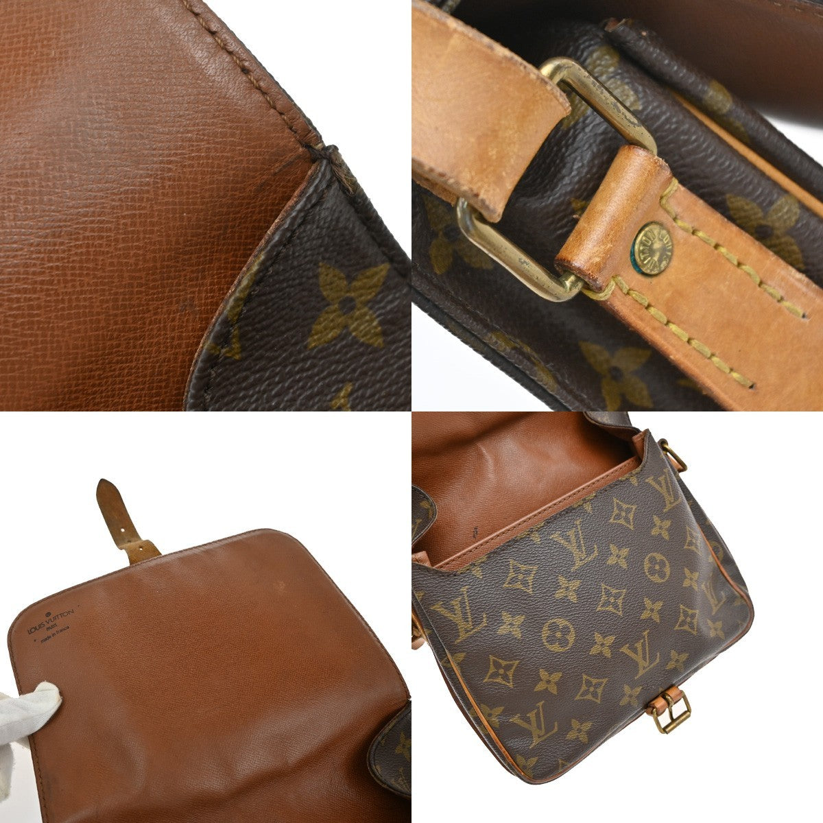 LOUIS VUITTON Cartouchiere MM Shoulder Bag Monogram Leather Brown M51253 31EF856
