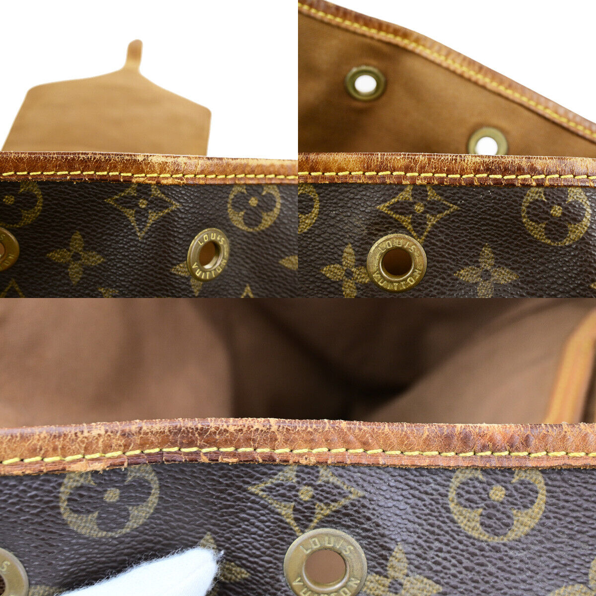 LOUIS VUITTON Montsouris GM Backpack Bag Monogram Leather Brown M51135 85YG509