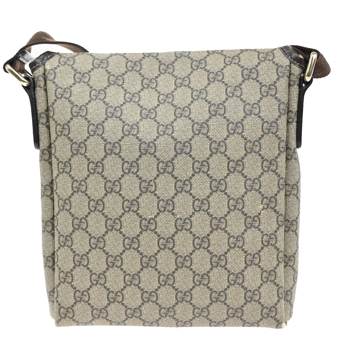 GUCCI GG Supreme Shoulder Bag Leather Beige GHW Italy 0223666 65MA089