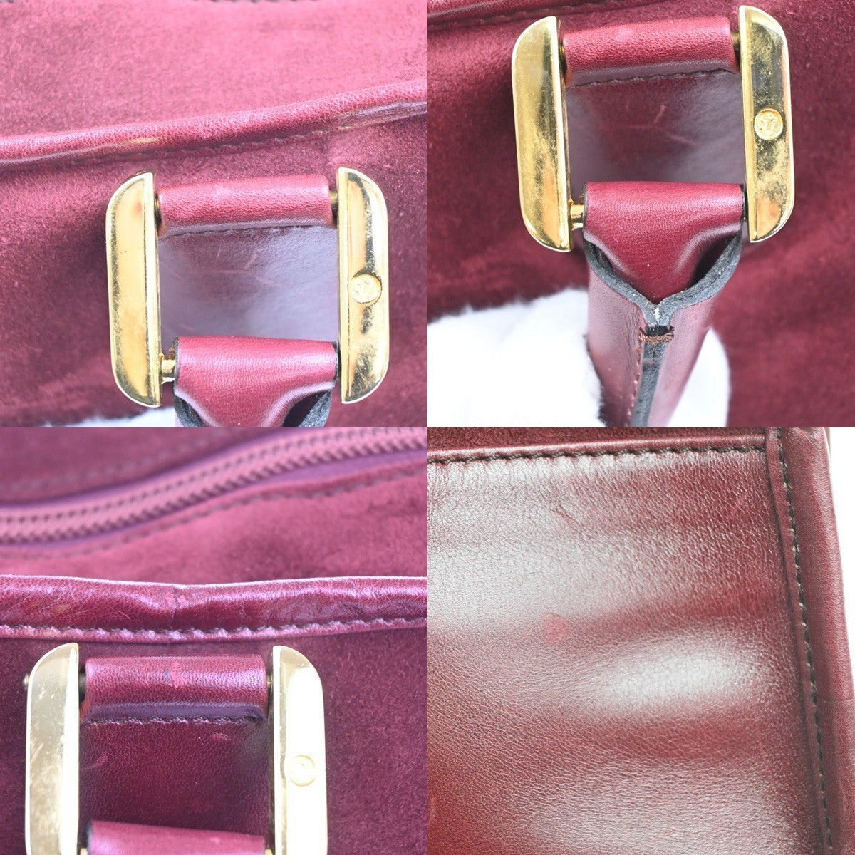 LOEWE Logo Amazona Anagram Shoulder Hand Bag Suede Leather Red GHW Spain 75MA403