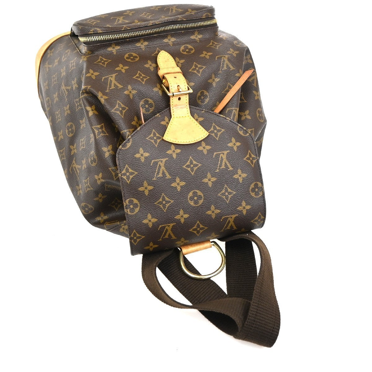 LOUIS VUITTON Montsouris GM Backpack Bag Monogram Leather Brown M51135 97TA524
