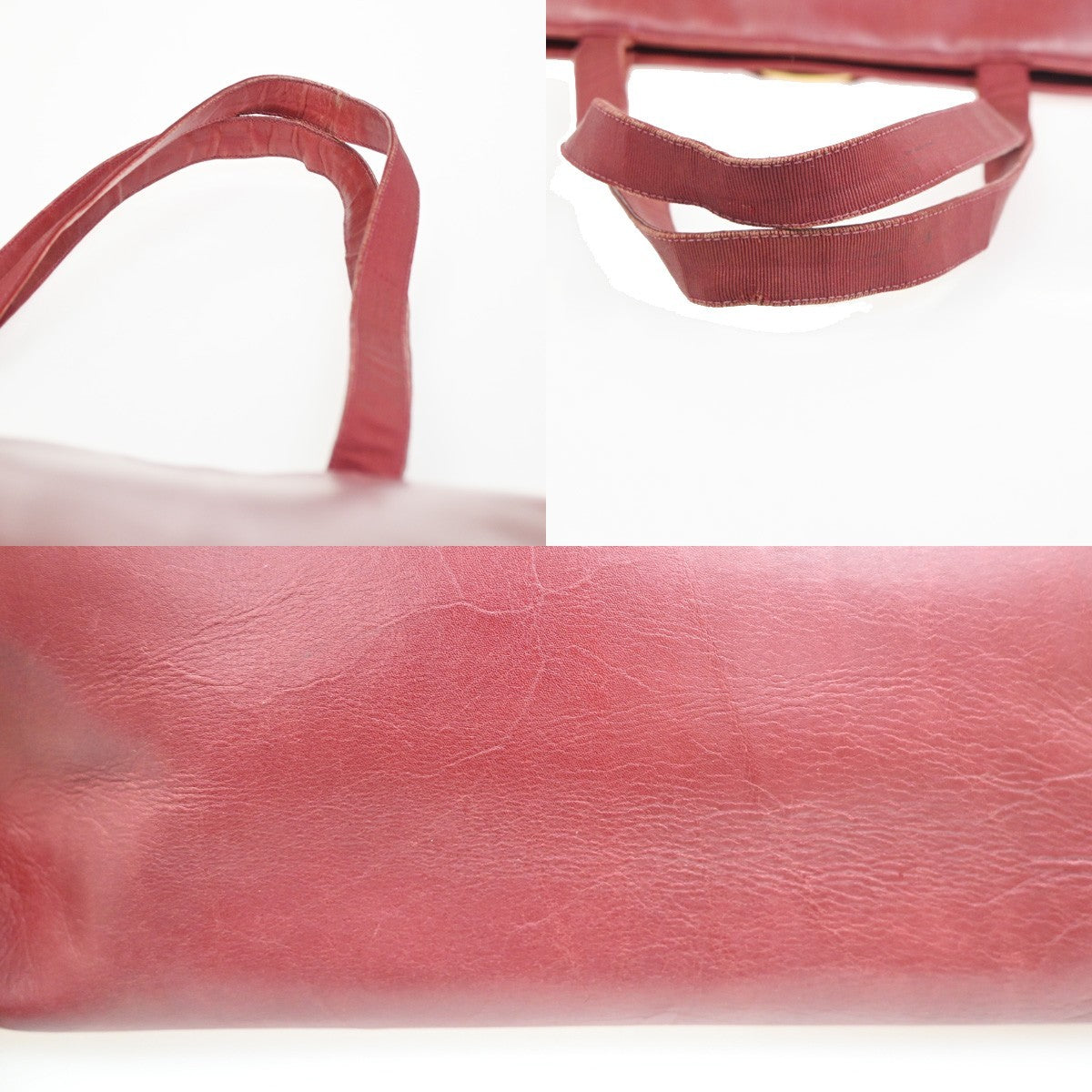 SALVATORE FERRAGAMO Logo Vara Shoulder Bag Canvas Leather Red Italy 01KC519