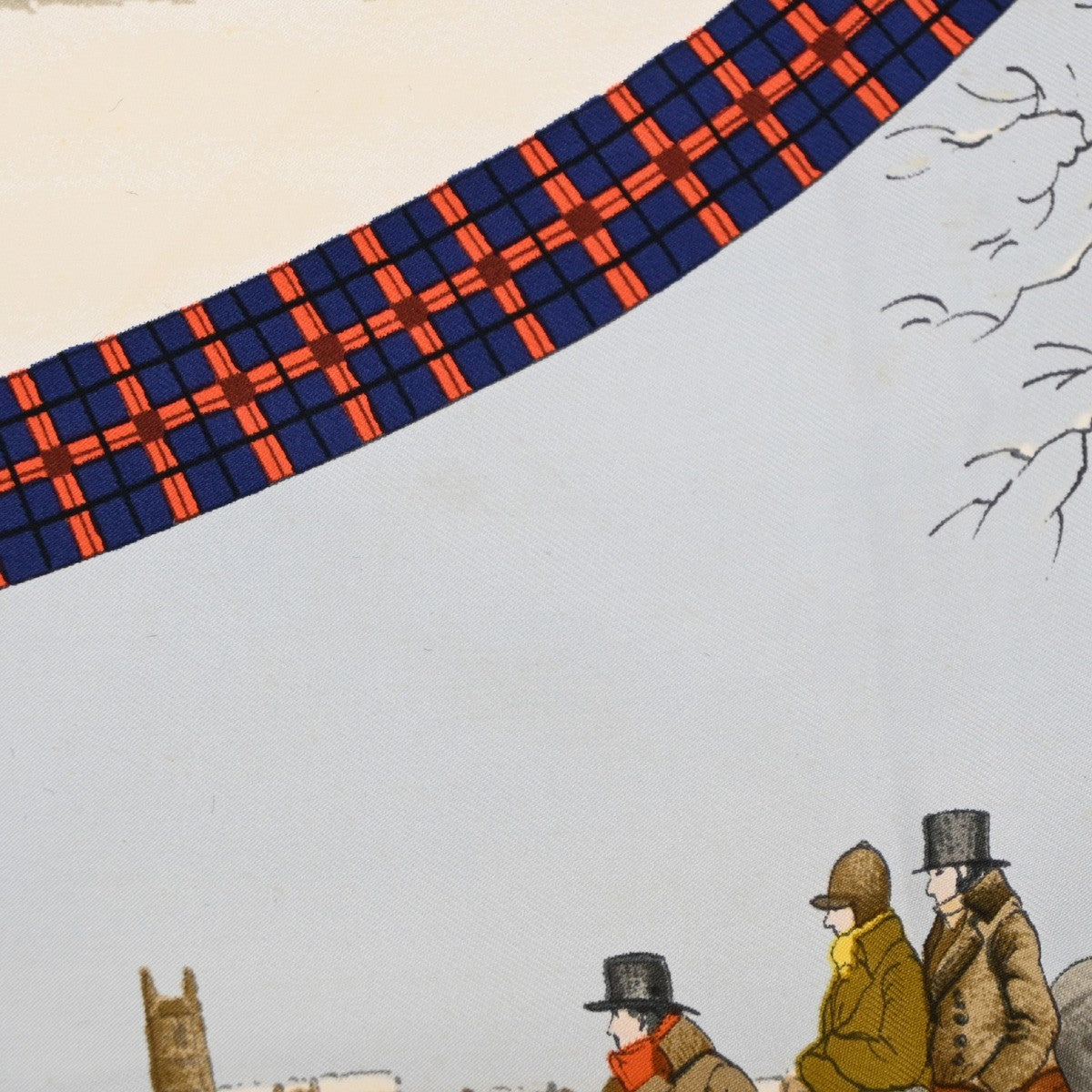 HERMES XL Carre l'Hiver en Poste Ledoux Scarf 100% Silk Red White 63RL907