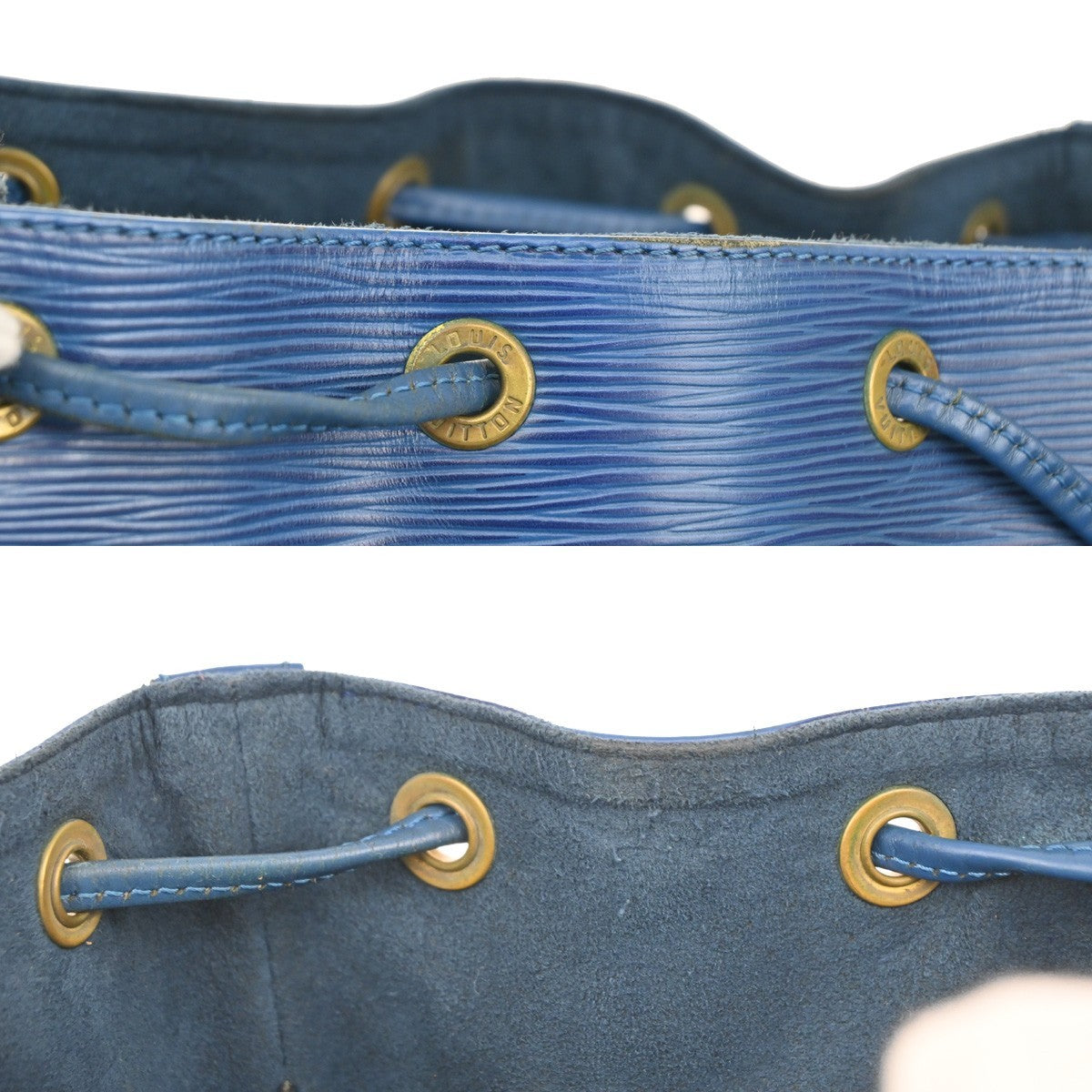 LOUIS VUITTON Petit Noe Drawstring Shoulder Bag Epi Leather Blue M44105 36EF305