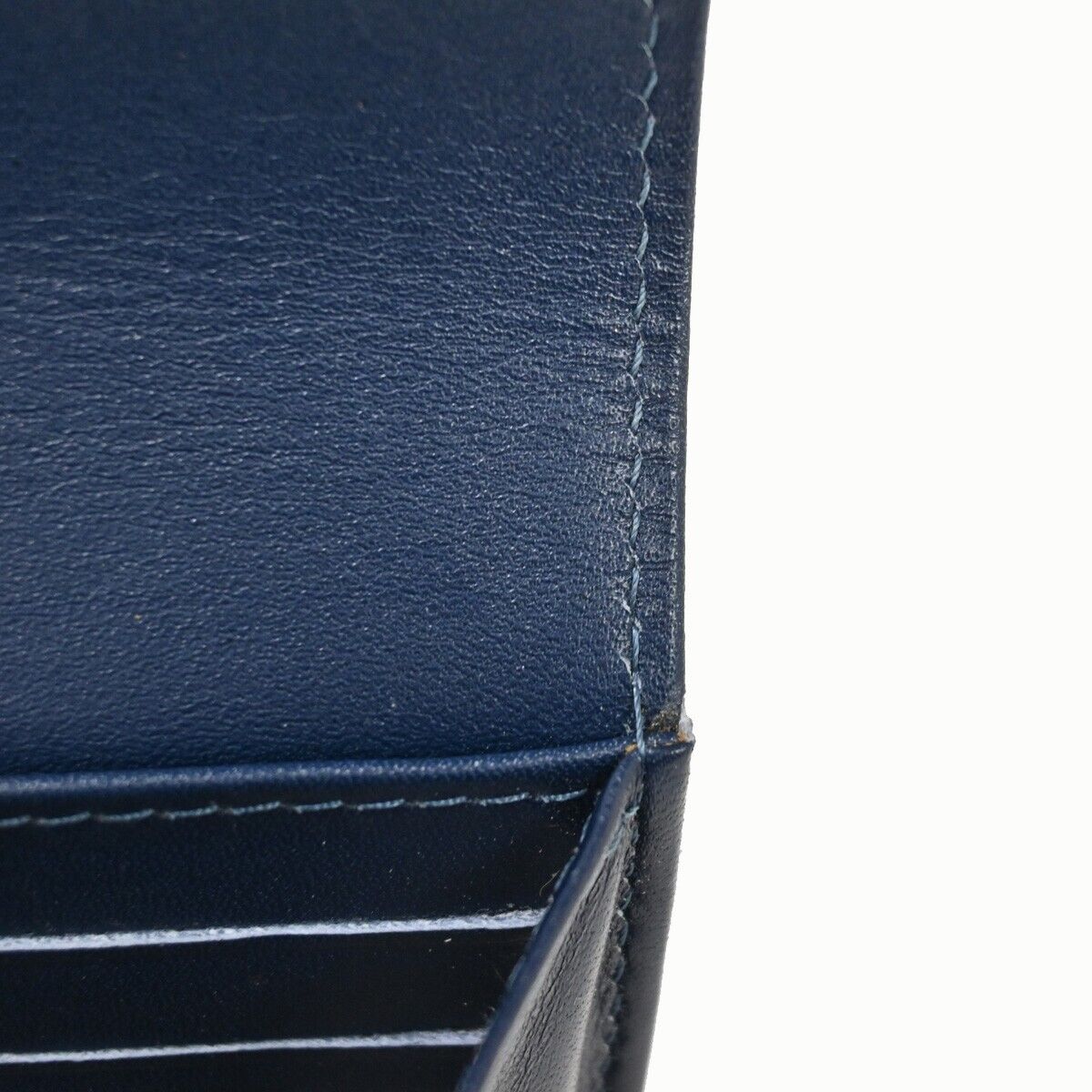 CHANEL CC Logo Long Wallet Purse Caviar Skin Leather Blue SHW 72RF120