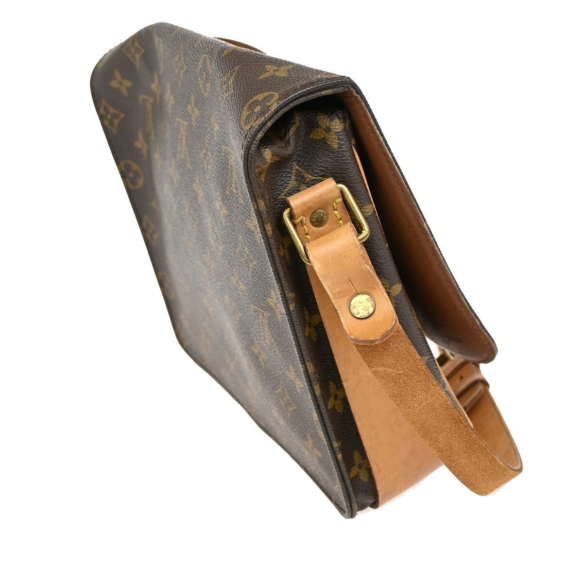 LOUIS VUITTON Cartouchiere GM Shoulder Bag Monogram Leather Brown M51252 34EE251