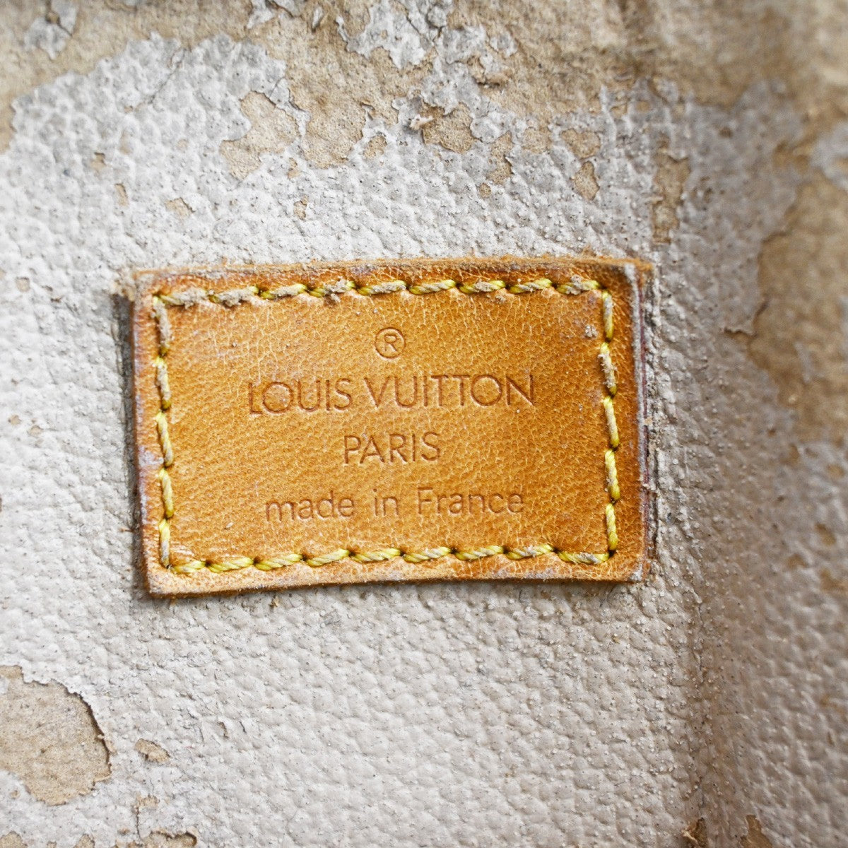 LOUIS VUITTON Logo Sac Plat Hand Tote Bag Monogram Leather Brown M51140 61TA072