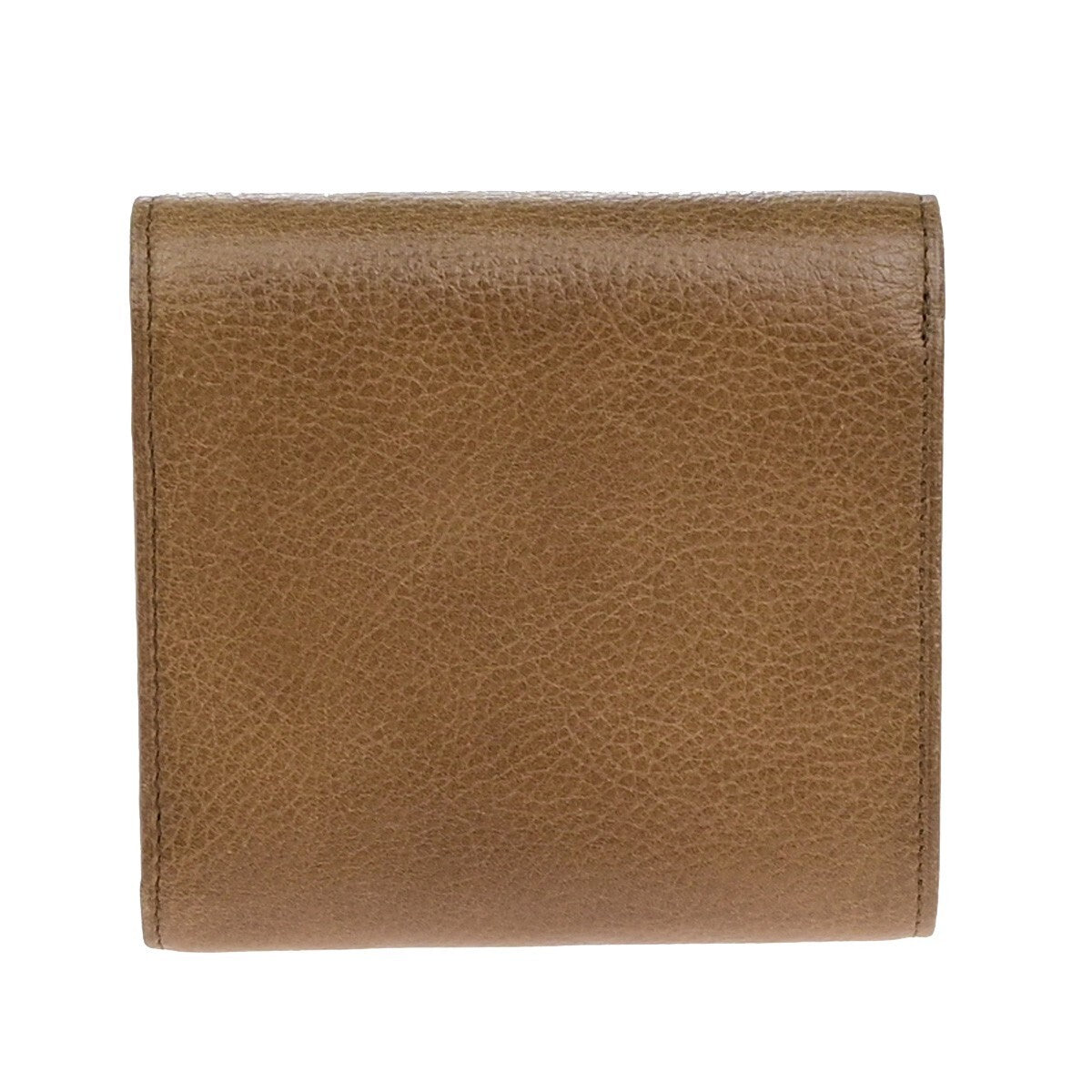 Cartier 2C Logo Trifold Compact Wallet Leather Brown Gold 60KP172