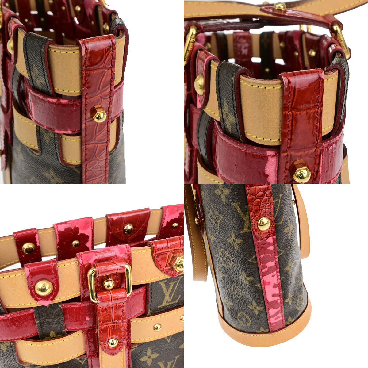 LOUIS VUITTON Neo Bucket Shoulder Bag Monogram Ruby Leather BN RD M95613 81YG627