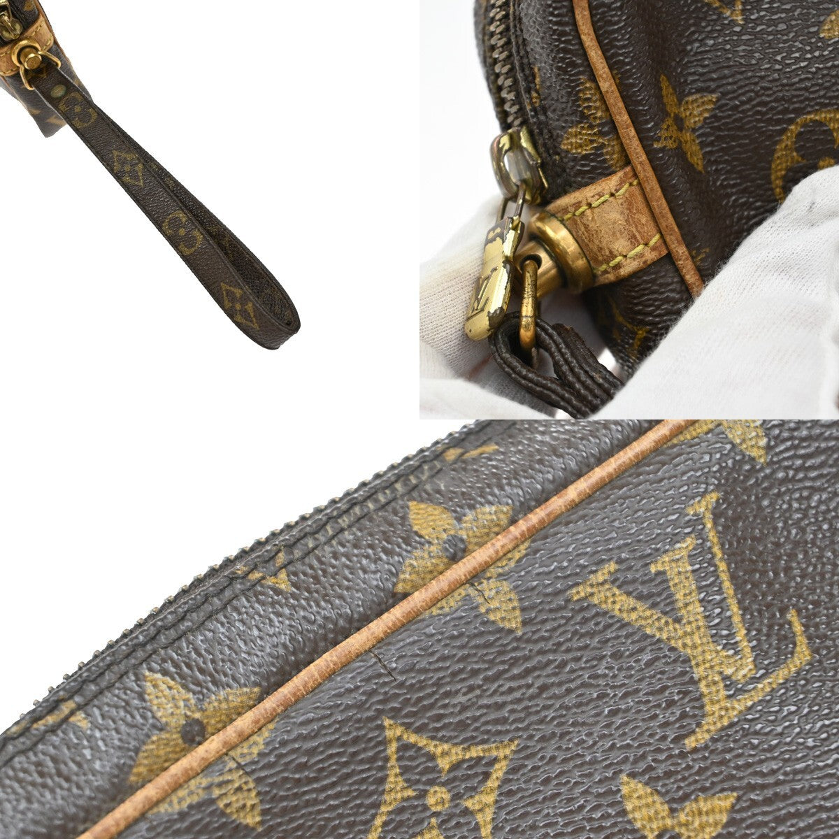 LOUIS VUITTON Marly Dragonne PM Clutch Hand Bag Monogram Leather M51827 69EE225