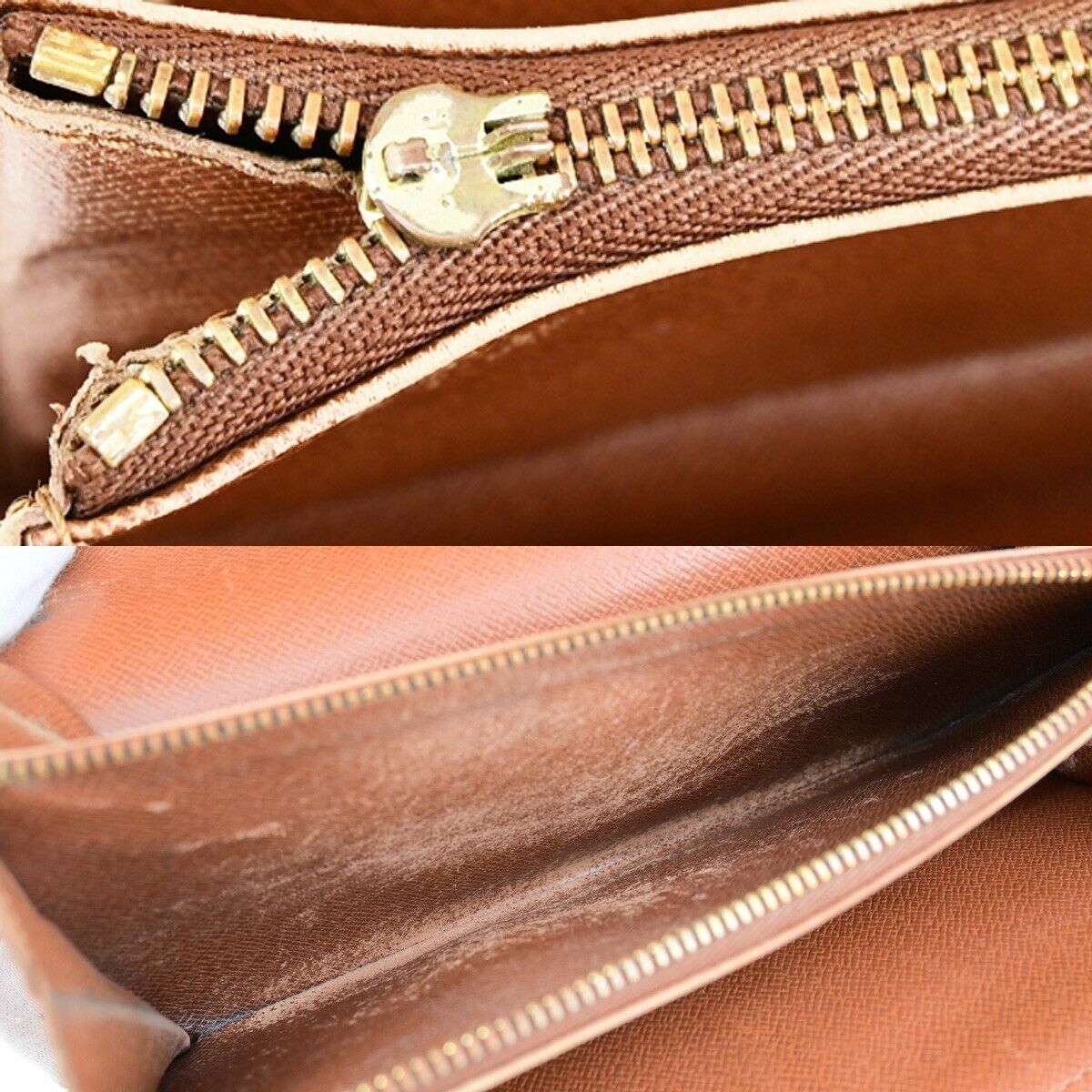 LOUIS VUITTON 4 Set Long Bifold Wallet Purse Monogram Leather Brown 36YF005