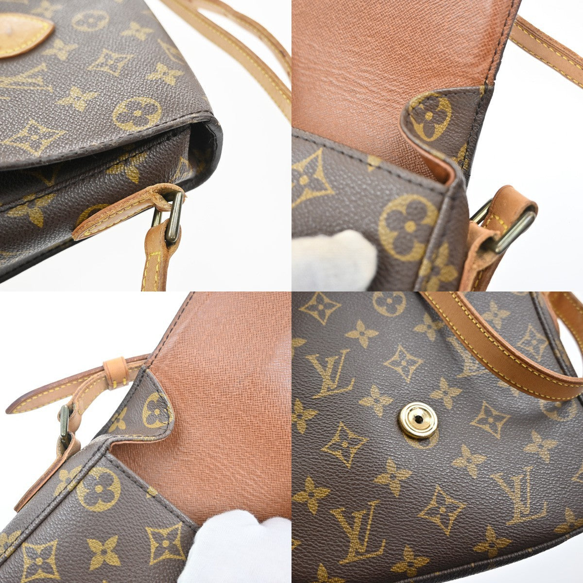 LOUIS VUITTON Saint Cloud MM Shoulder Bag Monogram Leather Brown M51243 81CA682