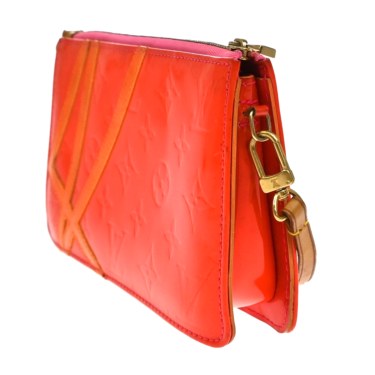 LOUIS VUITTON Lexington Hand Bag Monogram Vernis Fluo Orange M91906 62YJ200
