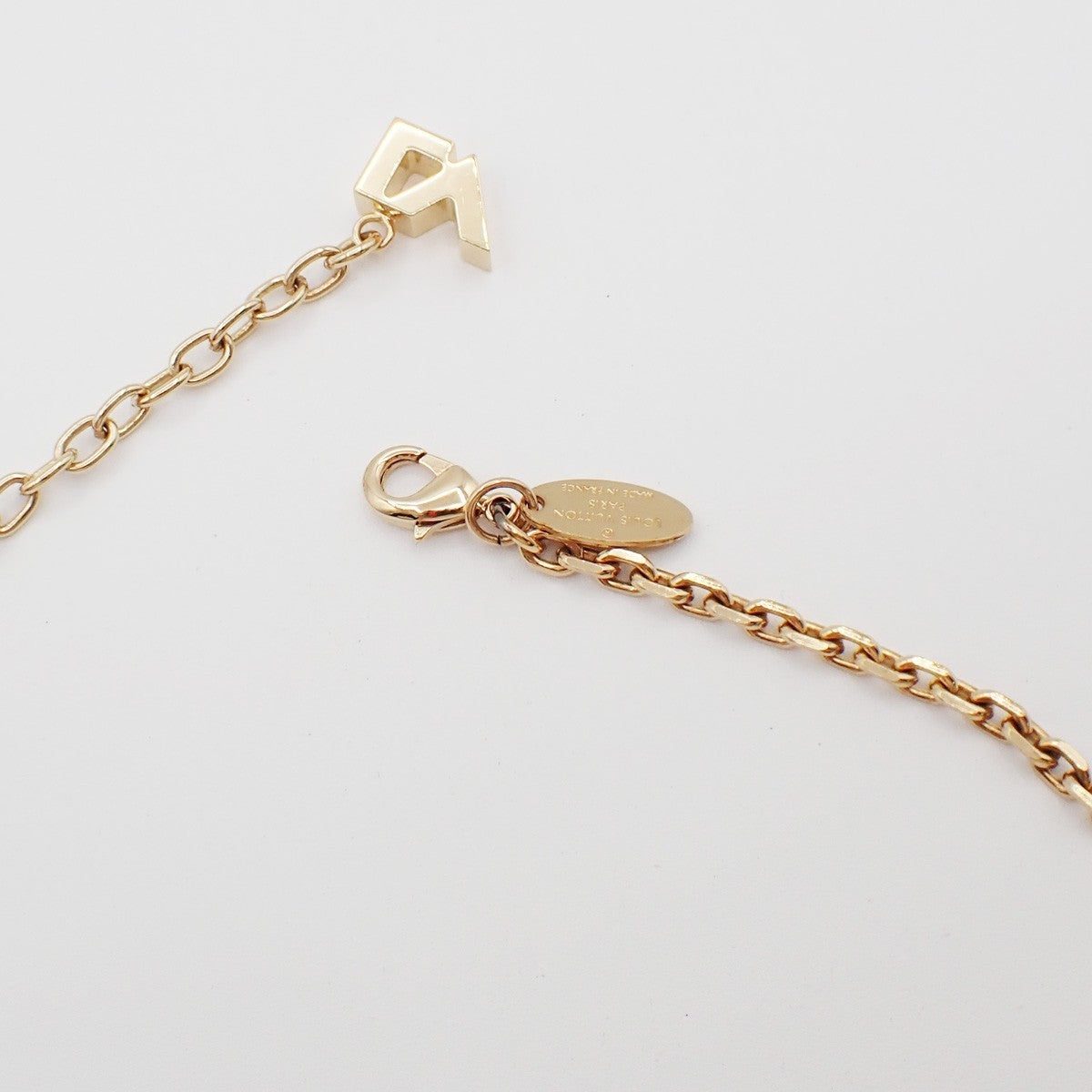 LOUIS VUITTON Logo Collier Inclusion Necklace GHW M65294 34EG360
