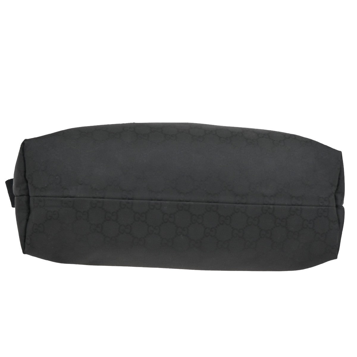 GUCCI Logo Sherry GG Pattern Shoulder Bag Nylon Leather Black SHW Italy 16YH280