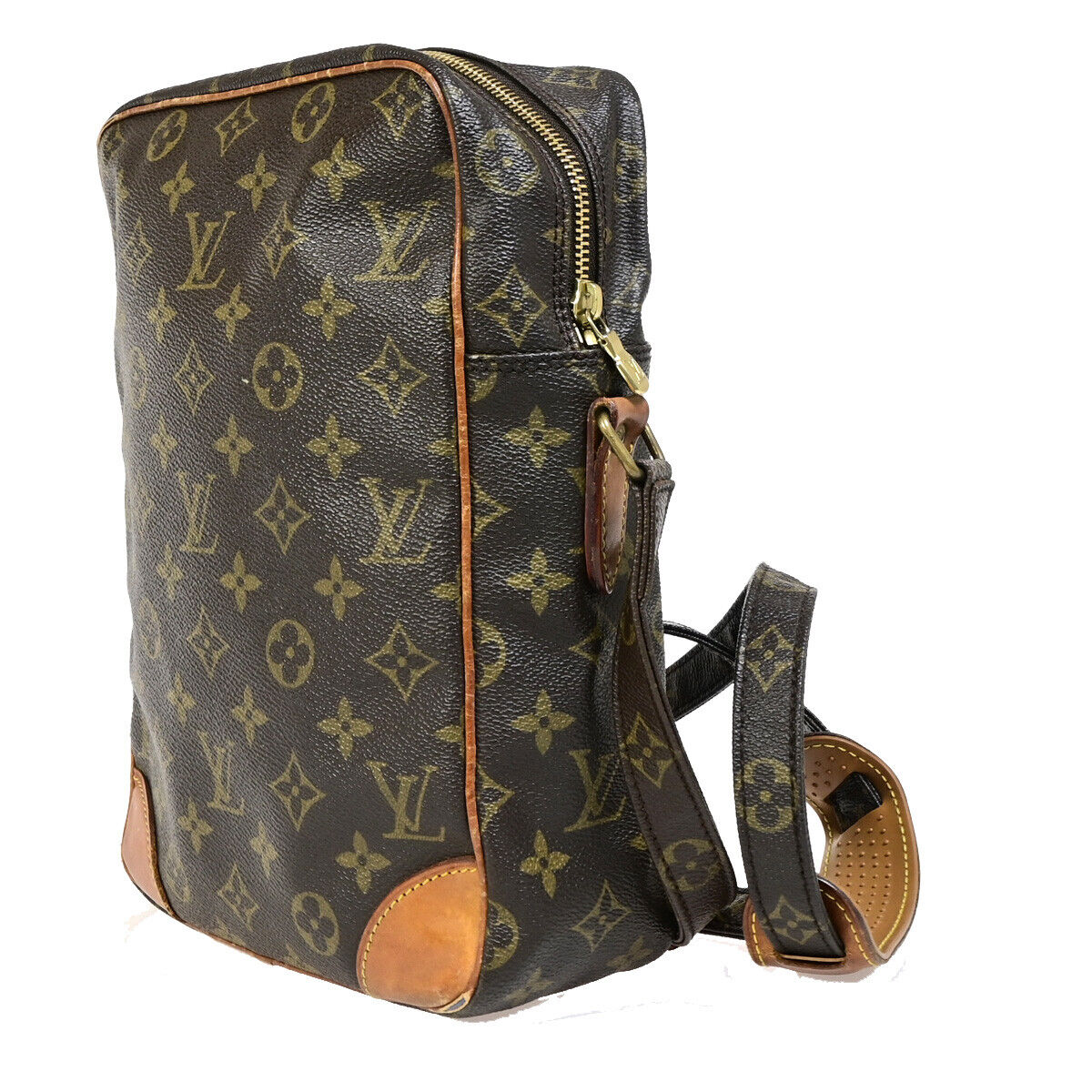 LOUIS VUITTON Logo Danube MM Shoulder Bag Monogram Leather Brown M45264 30SJ335