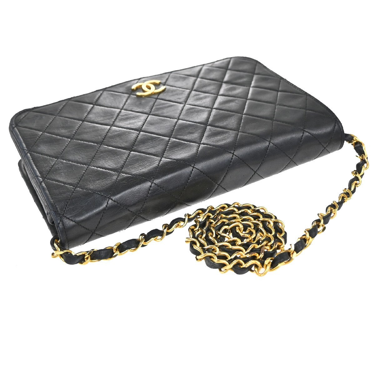 CHANEL CC Matelasse 23 Full Flap Chain Shoulder Bag Leather Black GHW 52RP019
