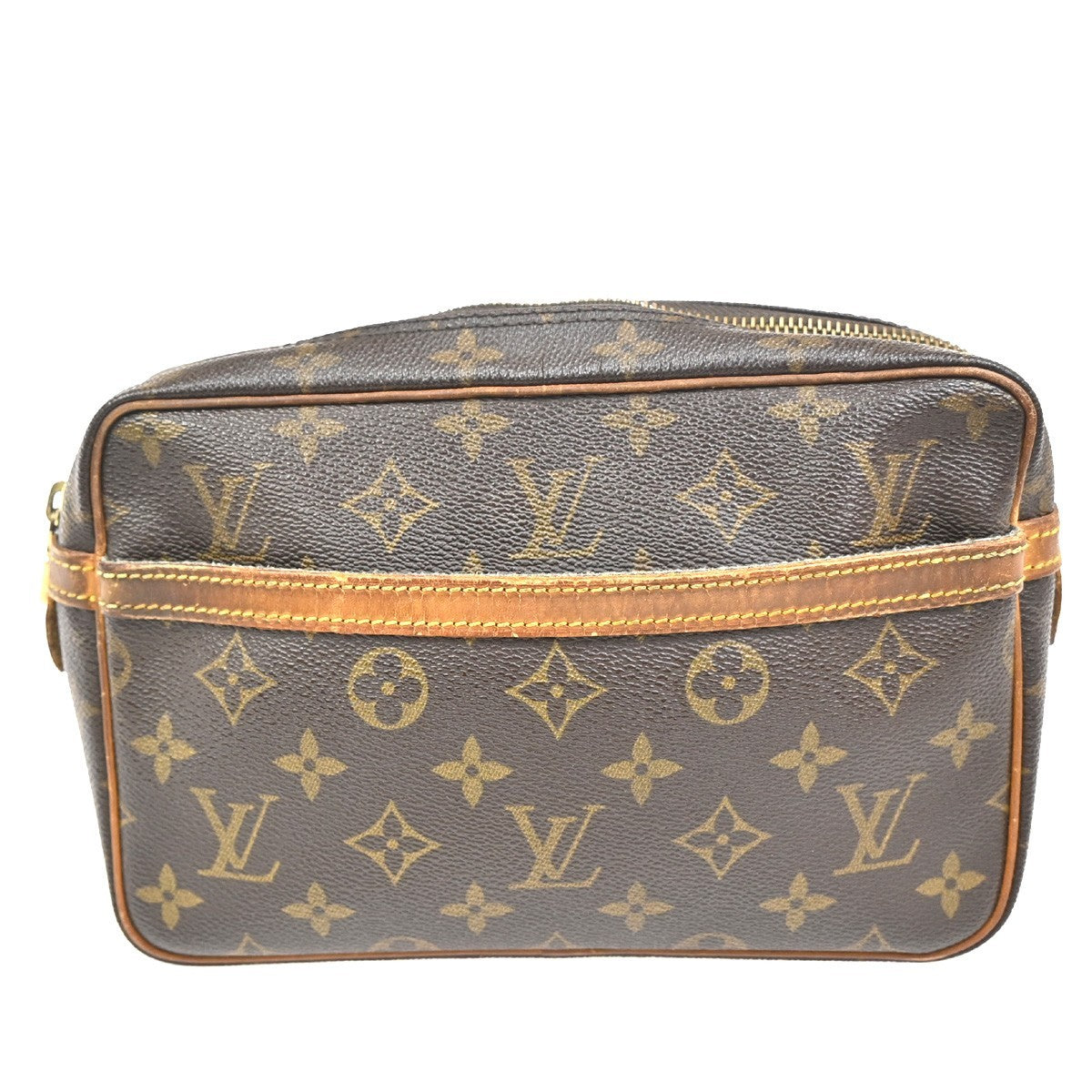 LOUIS VUITTON Compiegne 23 Clutch Hand Bag Monogram Leather Brown M51847 05ZA146