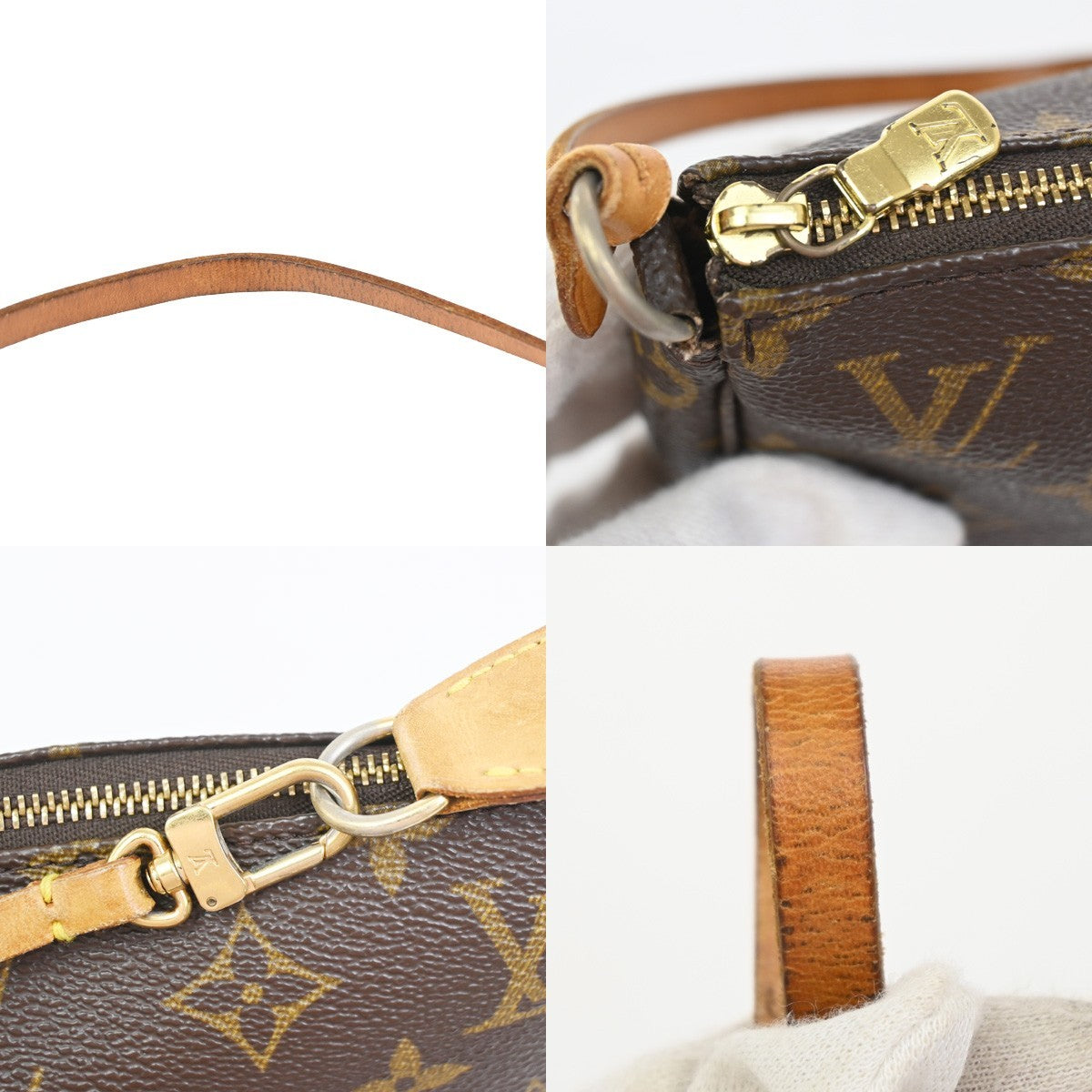 LOUIS VUITTON Pochette Accessoires Hand Bag Monogram Leather BN M51980 18ZA268