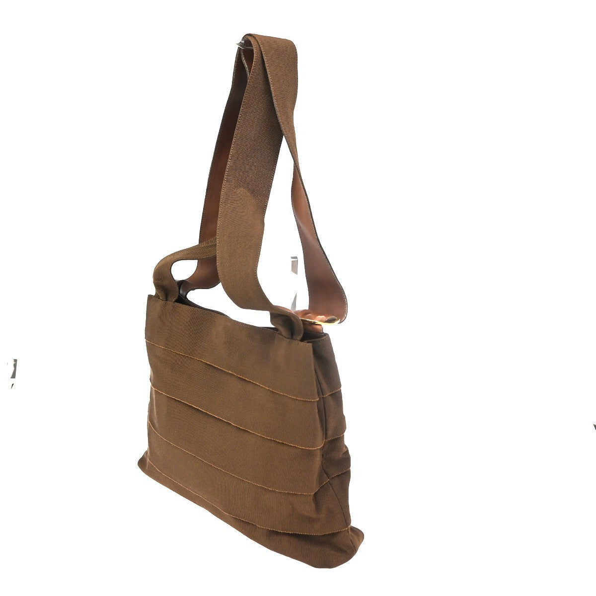 SALVATORE FERRAGAMO Vara Shoulder Bag Canvas Leather Brown GHW Italy 02KC523