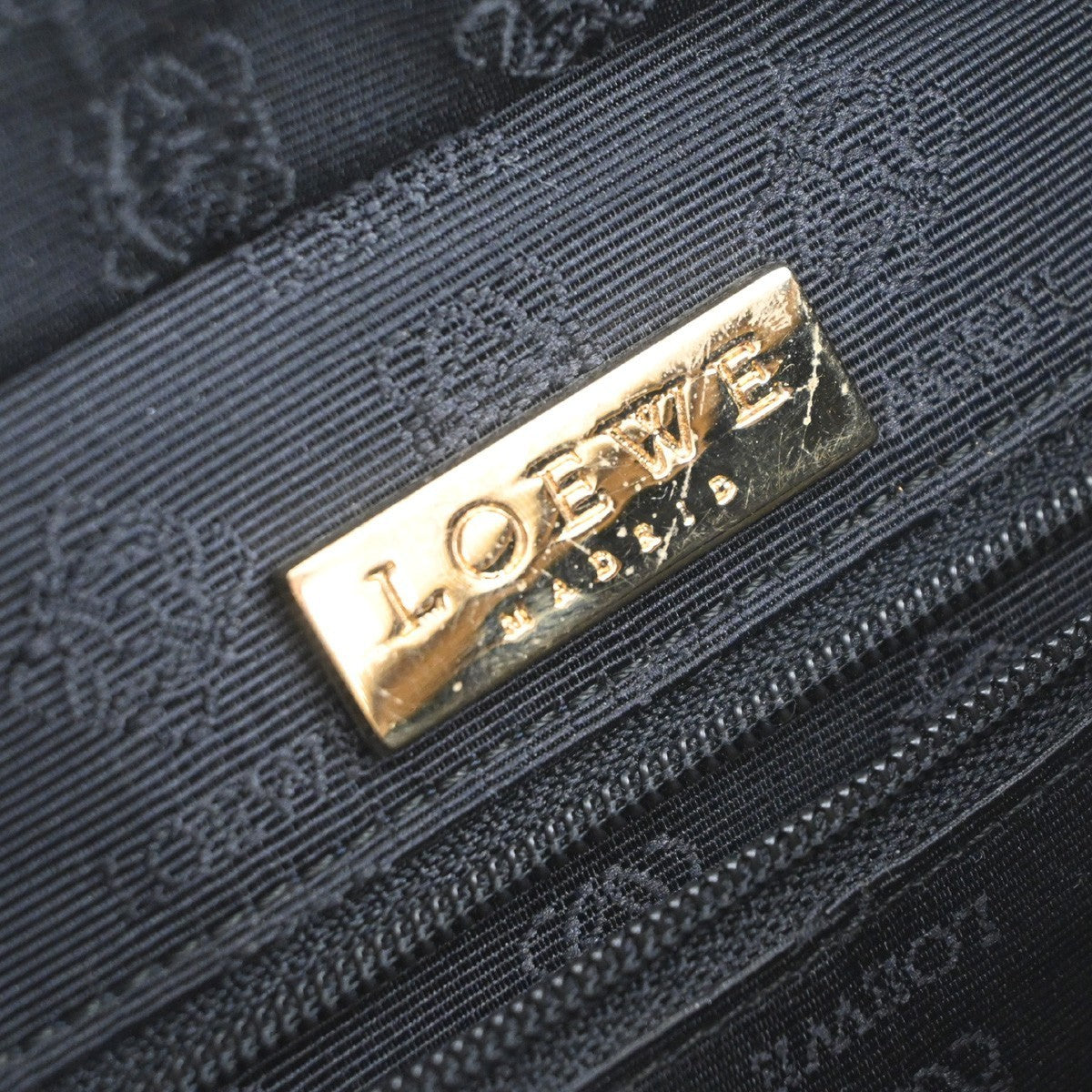 LOEWE Logo Shoulder Tote Hand Bag Leather Beige GHW Spain 67MA550