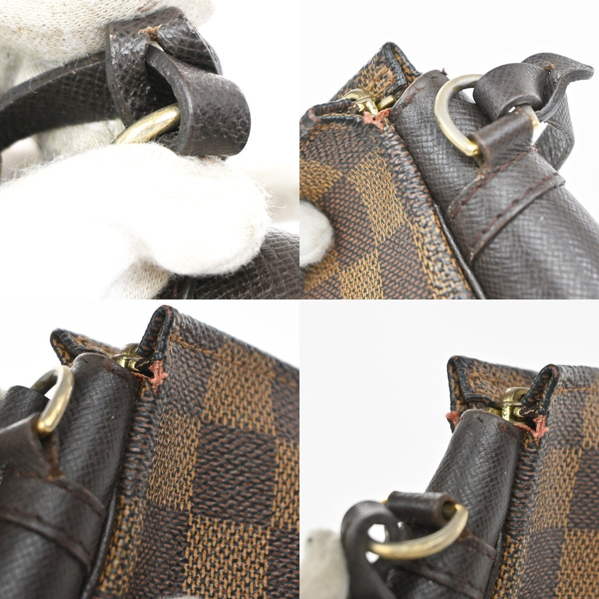 LOUIS VUITTON  Trousse Makeup Hand Bag Damier Ebene Leather Brown N51982 83SA070