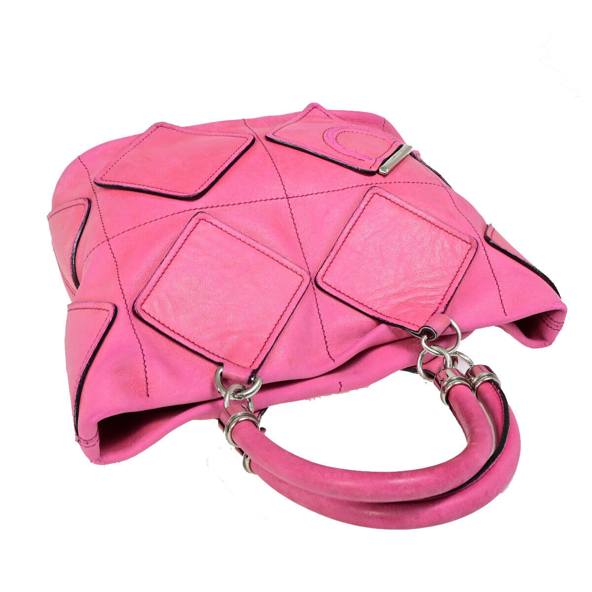 SALVATORE FERRAGAMO Gancini Hand Tote Bag Leather Pink SHW Italy 02SJ337