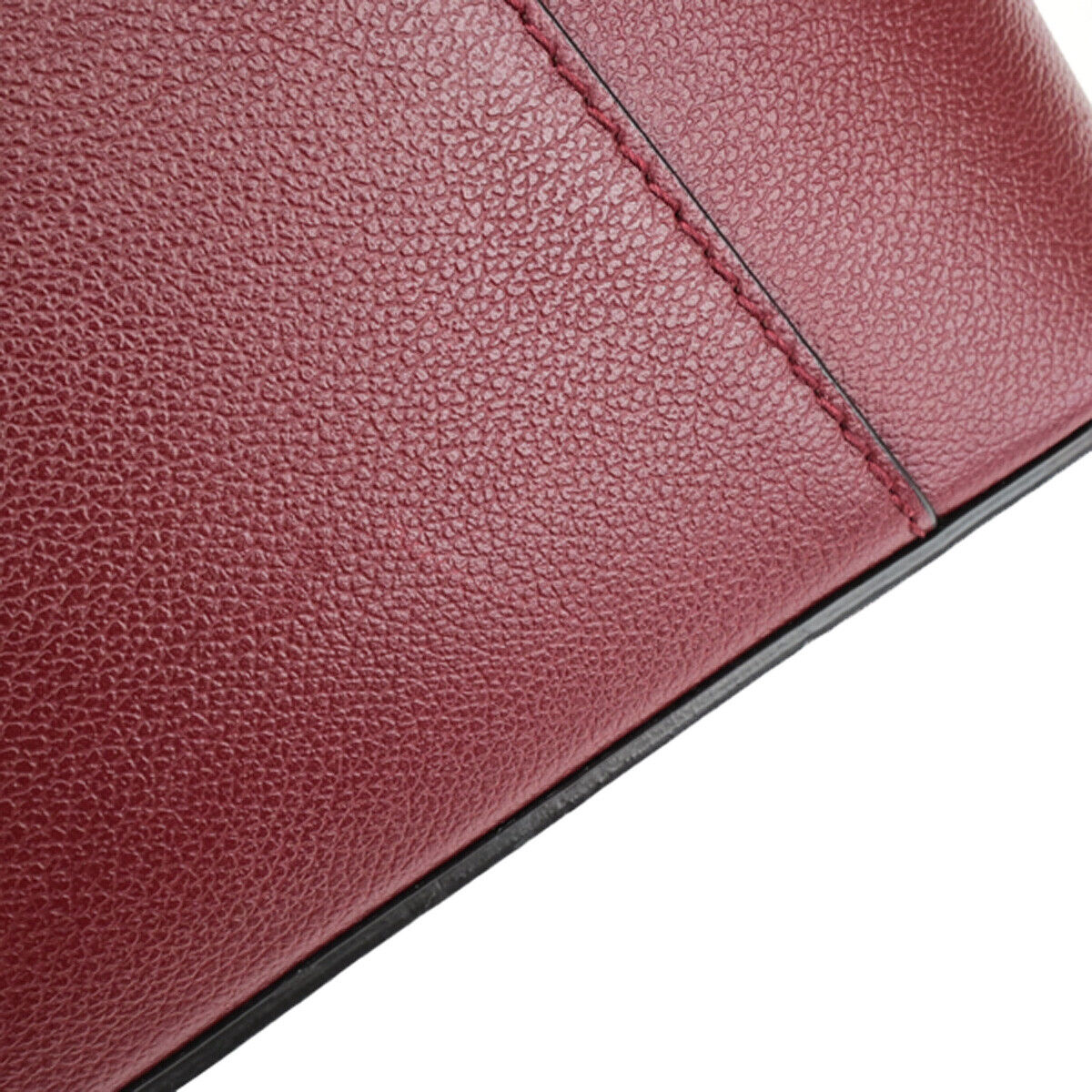 CARTIER Logo C De Cartier 2Way Shoulder Hand Bag Leather Bordeaux GHW 11RK521