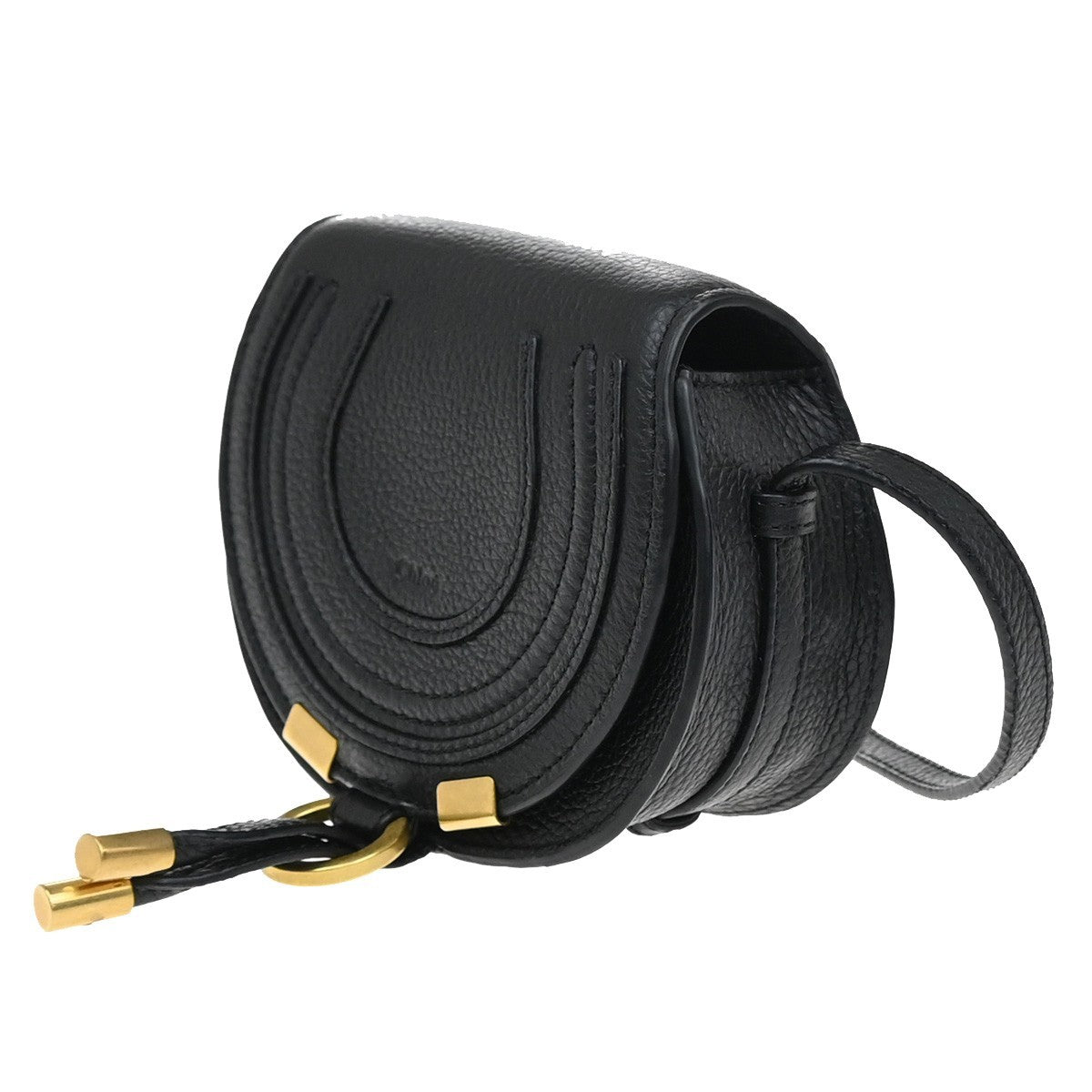 CHLOE Logo Mini Marcie Crossbody Shoulder Bag Leather Brown Spain 16RF820