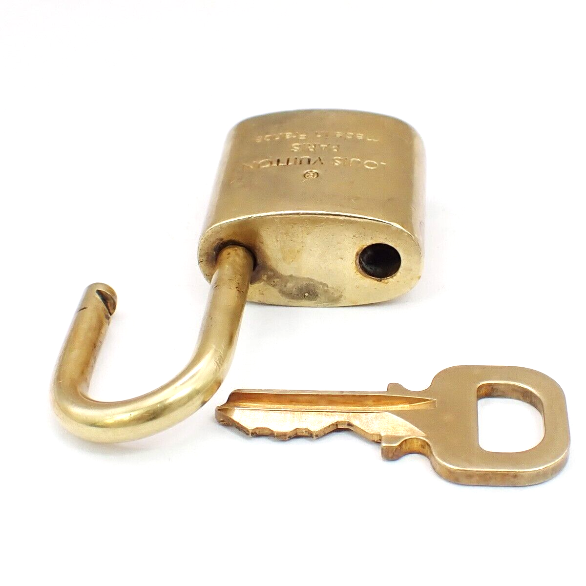 LOUIS VUITTON LV 10 Set  Padlock Key Bag Charm Cadena Gold Plated France 35YF818