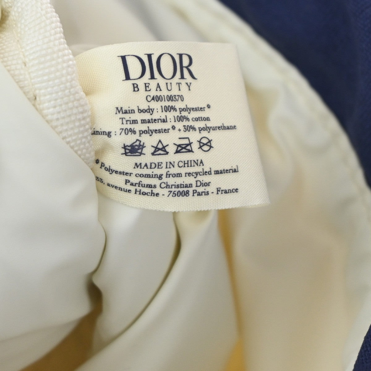 CHRISTIAN DIOR 3Set Novelty Towel Mesh Drawstring Canvas Pouch White 02KC451