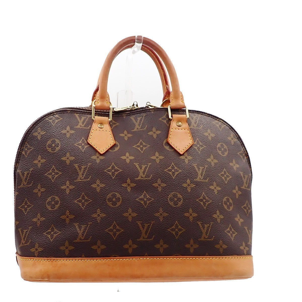 LOUIS VUITTON LV Logo Alma Hand Bag Monogram Leather Brown France M51130 88AA193