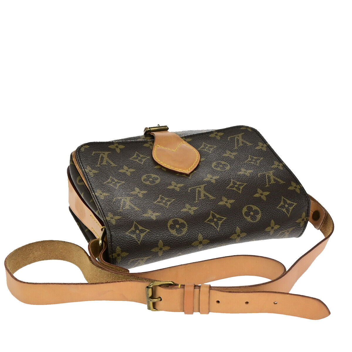 LOUIS VUITTON Cartouchiere MM Shoulder Bag Monogram Leather Brown M51253 86YF102