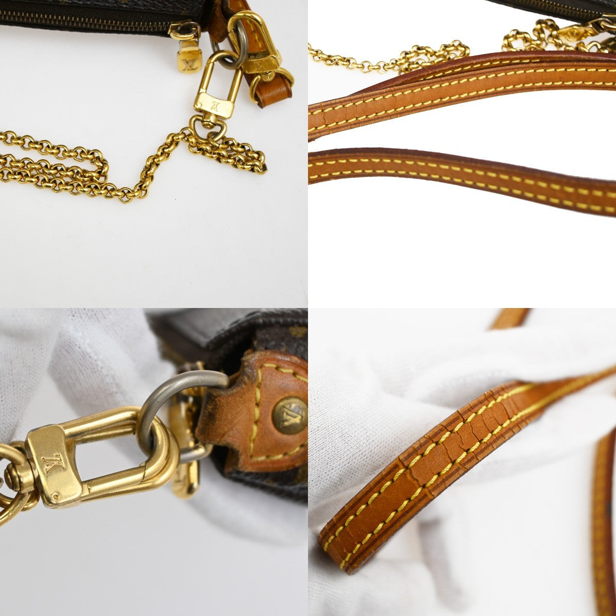LOUIS VUITTON Eva 2Way Chain Shoulder Bag Monogram Leather Brown M95567 99EF312