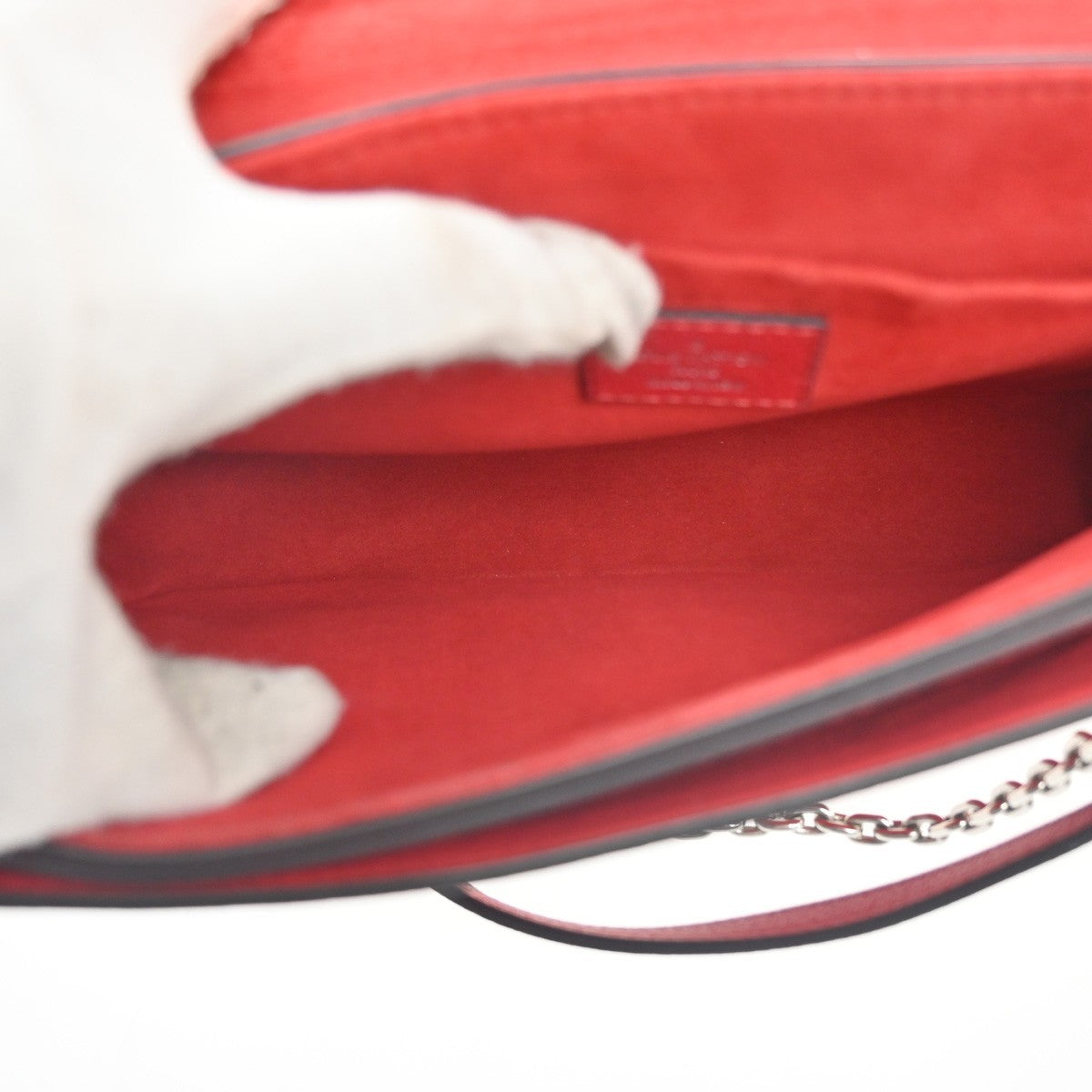 LOUIS VUITTON Very Messenger 2way Shoulder Hand Bag Monogram Leather Red 52MA426