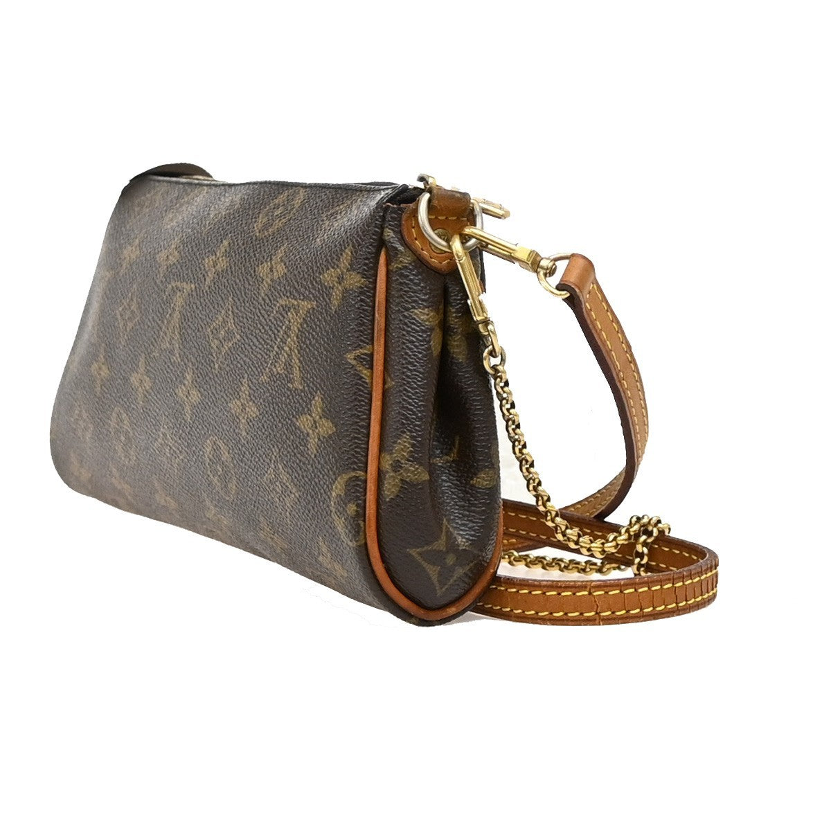 LOUIS VUITTON Eva 2Way Chain Shoulder Bag Monogram Leather Brown M95567 99EF312