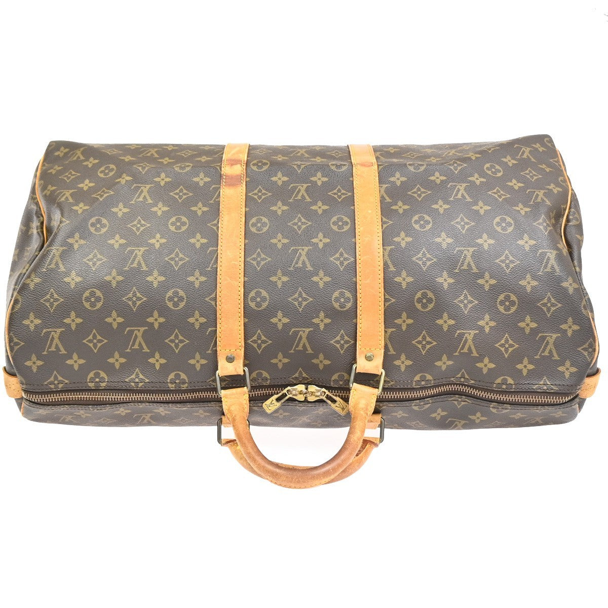 LOUIS VUITTON Keepall 55 Travel Hand Bag Monogram Leather Brown M41424 76CA817