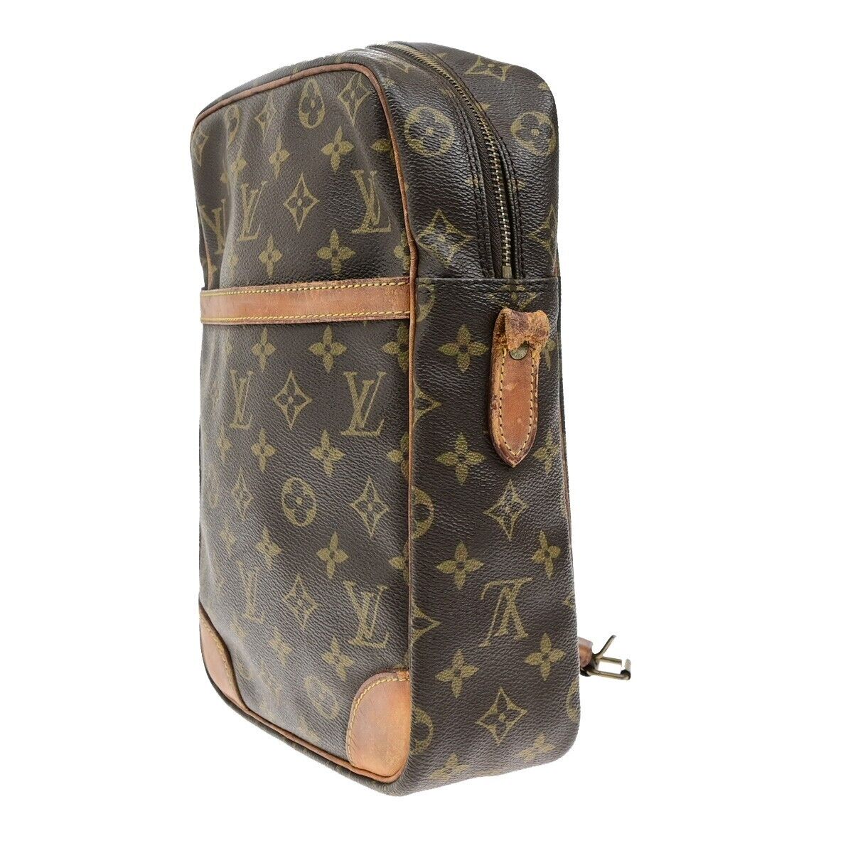 LOUIS VUITTON Logo Danube MM Shoulder Bag Monogram Leather Brown M45264 04EE003