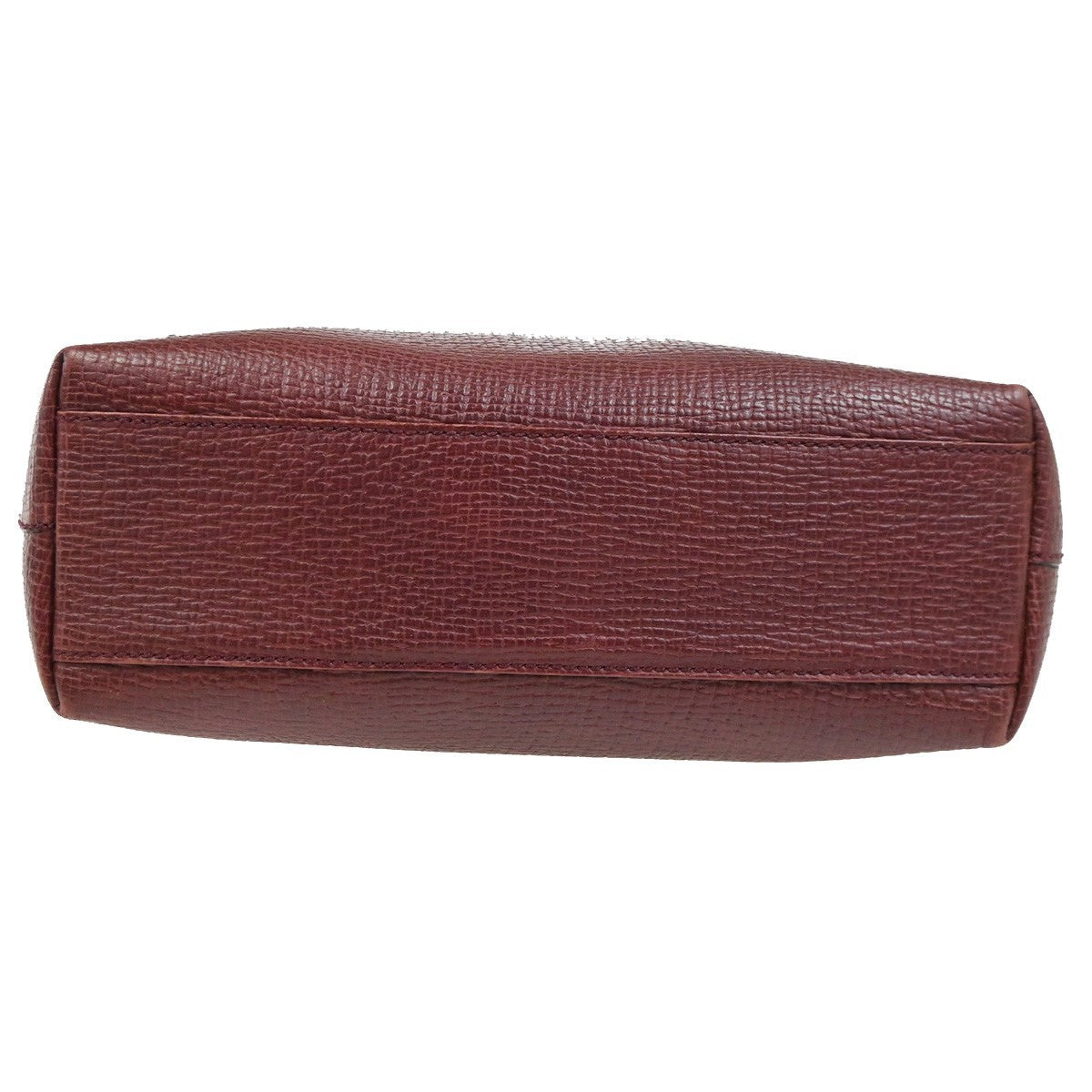LOEWE Logo Shoulder Bag Embossing Leather Burgundy SHW Spain 32CA971