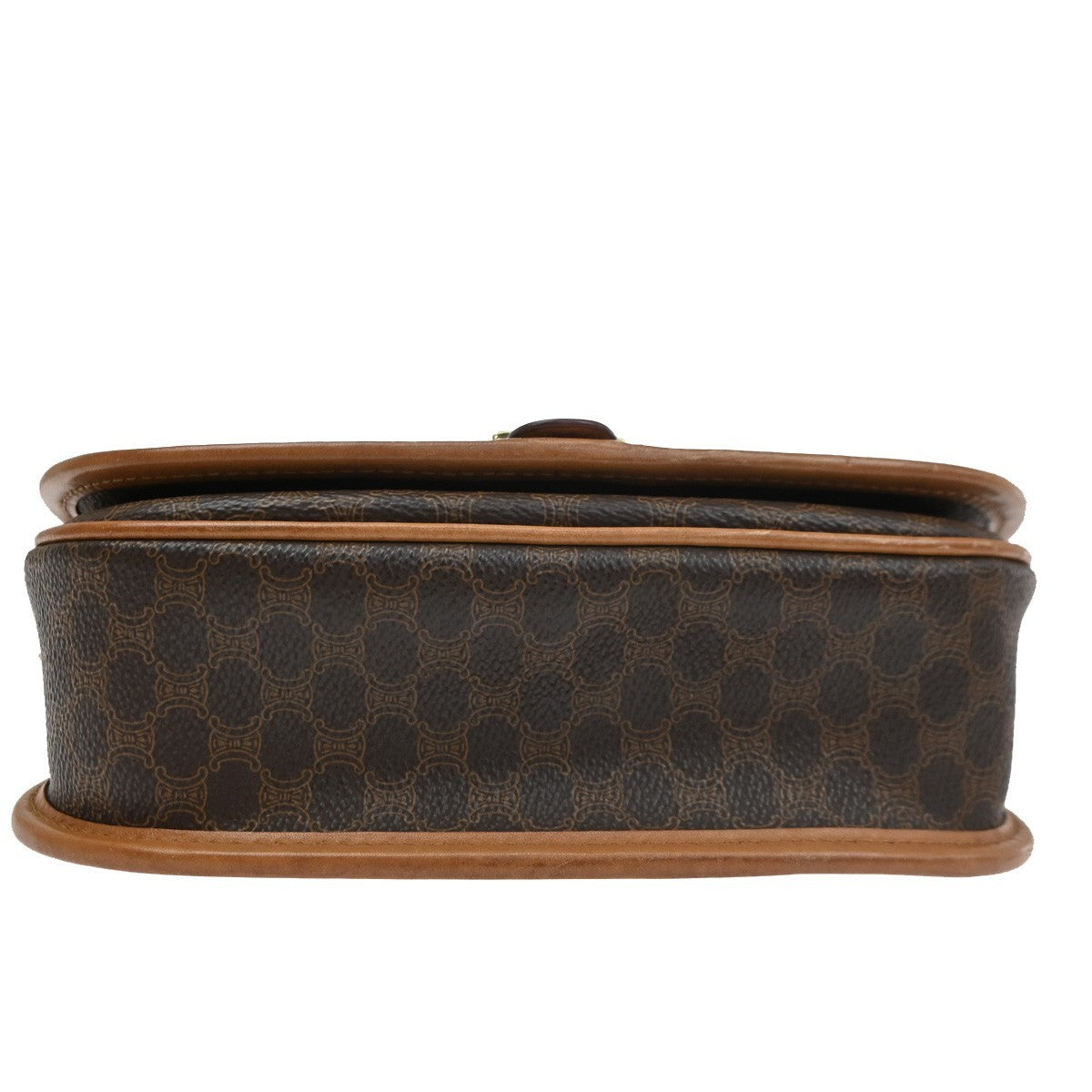 CELINE Logo Macadam Pattern Shoulder Bag PVC Leather Brown GHW Italy 35TA701