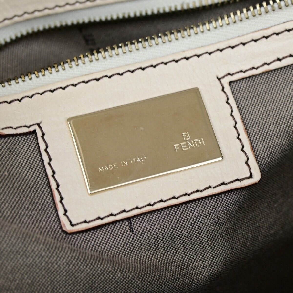 FENDI Zucca Zucchino Pattern Shoulder Tote Bag Canvas Leather Brown GHW 70YH015