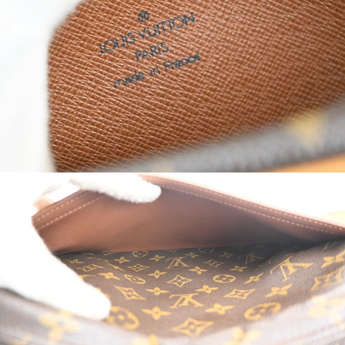 LOUIS VUITTON Jeune Fille GM Shoulder Bag Monogram Leather Brown M51225 73MA366
