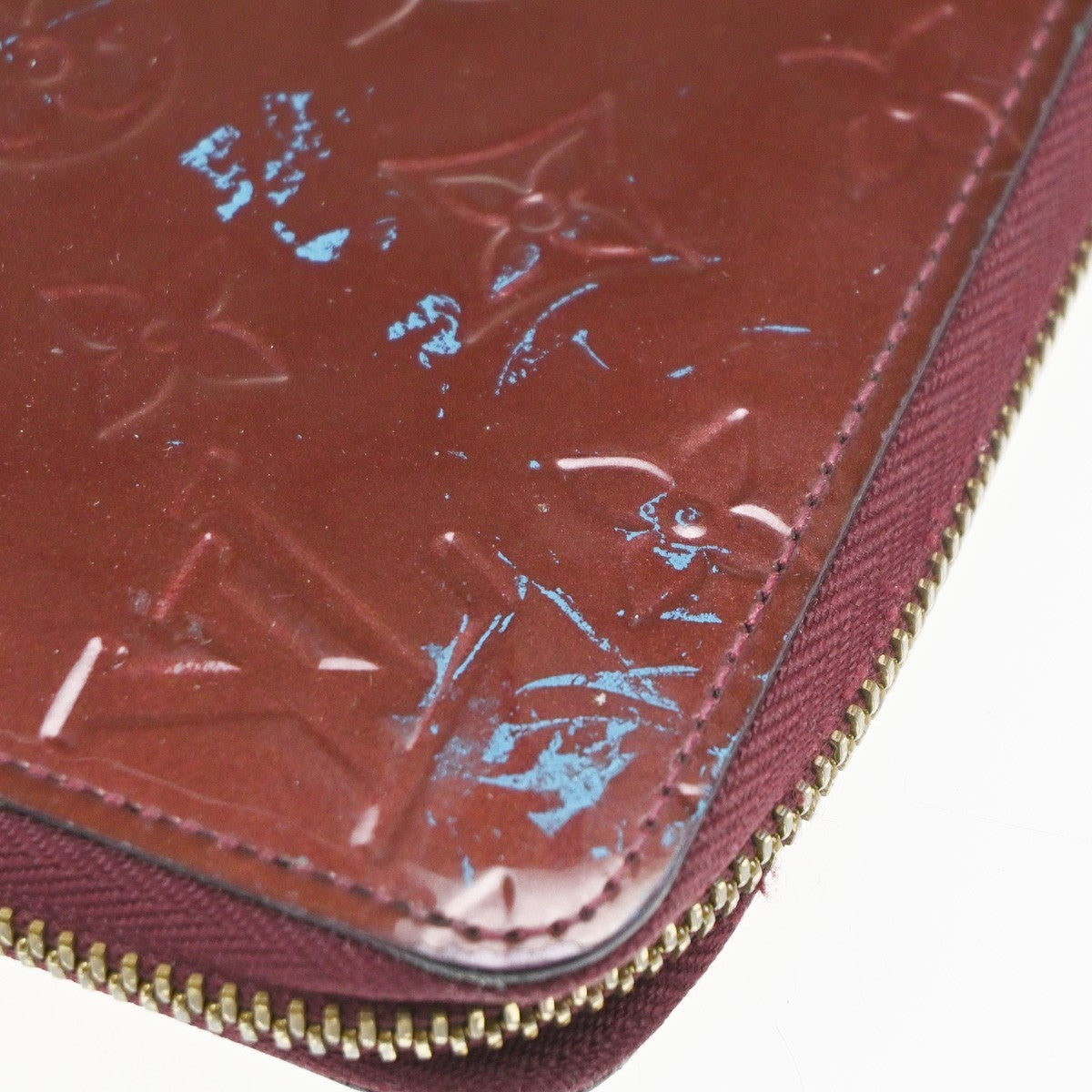 LOUIS VUITTON 2 Set Zippy Wallet Coin Case Monogram Vernis Leather Red 66KP531